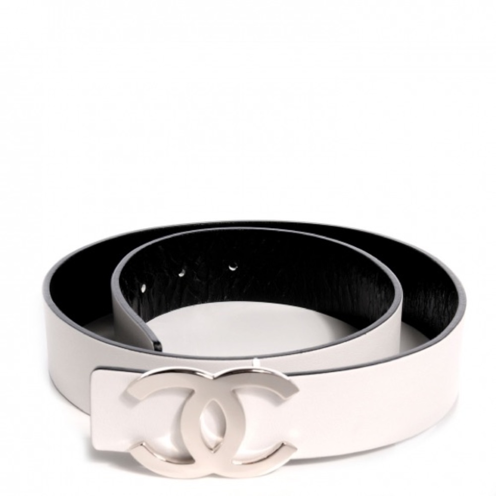 Authentic Chanel Reversible Black & White Belt